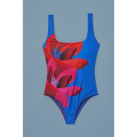 New Farm Rio Watercolor Floral One-Piece Swimsuit size Medium - Picture 4 of 7